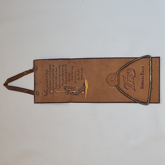 Vintage leather tie hanger advertising piece, conversation piece, bar display - Picture 2 of 7